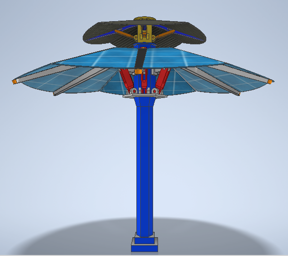 路边太阳能伞3D数模图纸+INVENTOR设计